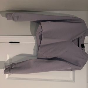 cropped light purple shirt/ sweater
